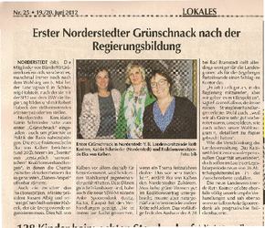 Bericht aus dem Heimatspiegel über den 1. Grünschnack in Norderstedt.